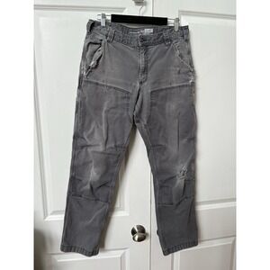 Carhartt Relaxed Fit Pants Mens 34 Gray Distressed Thrashed Utility Workwear